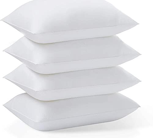 JY Satin Stripes Reliance Microfiber Pillows in White Color Set of 4 Pic(16''× 26'')