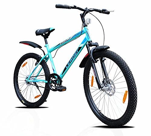 Leader Scout MTB 26T Mountain Bicycle/Bike Without Gear Single Speed with Front Suspension and Front Disc Brake for Men - Sea Green/Black Ideal for 10+ Years, Frame: 18 Inches