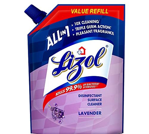 Lizol Disinfectant Surface & Floor Cleaner Liquid Refill Pack, Lavender - 1800ml | Kills 99.9% Germs | India's #1 Floor Cleaner