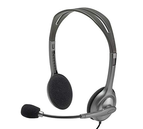 Logitech H110 Wired On Ear Headphones With Mic, Stereo With Noise-Cancelling,3.5-Mm Dual Audio Jack, Pc/Mac/Laptop- Black