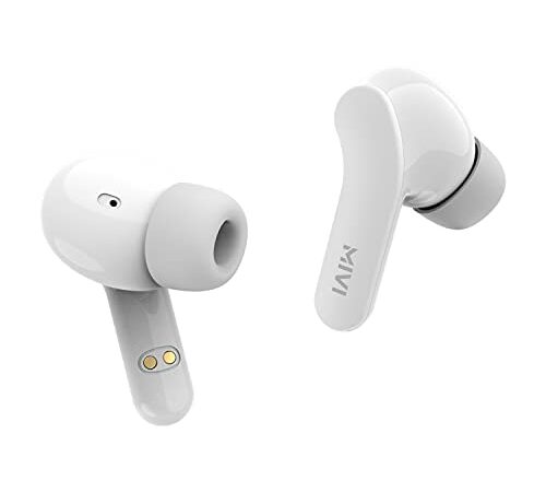 Mivi Duopods A25 Bluetooth Truly Wireless in Ear Earbuds with Mic with 40Hours Battery, 13Mm Bass Drivers & Made in India. with Immersive Sound Quality, Voice Assistant, Touch Control (White)