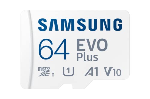 Samsung EVO Plus 64GB microSDXC UHS-I U1 130MB/s Full HD & 4K UHD Memory Card with Adapter (MB-MC64KA), Blue