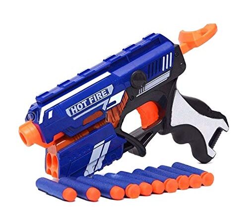 Storio Blaze Storm Hot Fire Soft Bullet Gun Toy with 10 Safe Soft Foam Bullets, Fun Target Shooting Battle Fight Game for Kids Boys