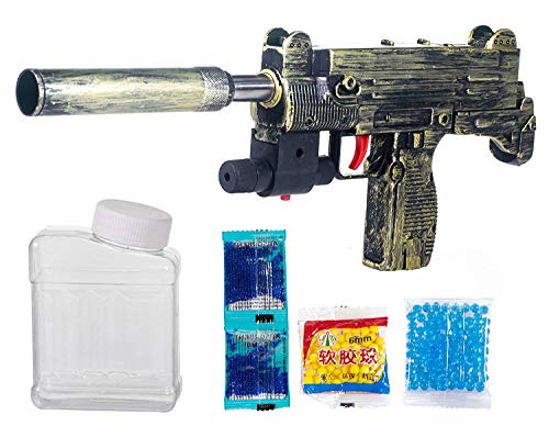 Storio PUBG Theme Uzi Submachine 2 in 1 Guns for Boys with 1000+ Crystal Water & Soft Foam Bullet Balls,Target Shooting Role Play Toy Gun Game for Kids Boys