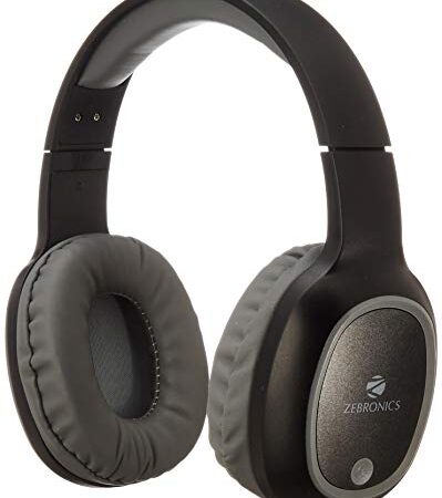 ZEBRONICS Zeb-Thunder Bluetooth Wireless Over Ear Headphone FM, mSD, 9 hrs Playback with Mic (Black)