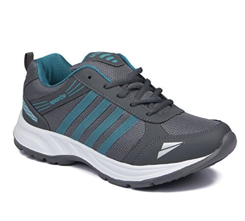 Asian shoes Men's Running Shoes Grey Firozi Mesh 8 UK/Indian