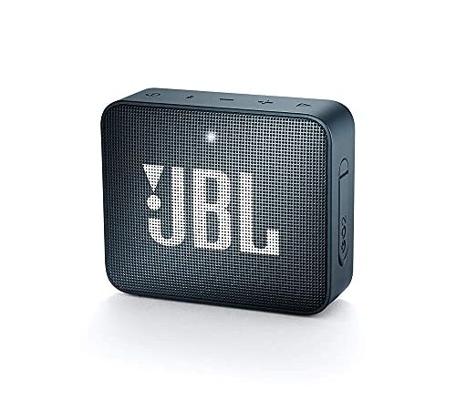 JBL Go 2, Wireless Portable Bluetooth Speaker with Mic, JBL Signature Sound, Vibrant Color Options with IPX7 Waterproof & AUX (Navy)