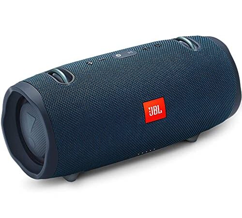 JBL Xtreme 2, Wireless Portable Bluetooth Speaker, JBL Signature Sound with Powerful Bass Radiator, 10000mAh Built-in Powerbank, Rugged Fabric Design, JBL Connect+, IPX7 Waterproof & AUX (Blue)