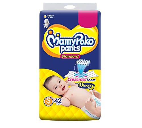 MamyPoko Pants Standard Diaper - Small size (Pack of 42),Clear