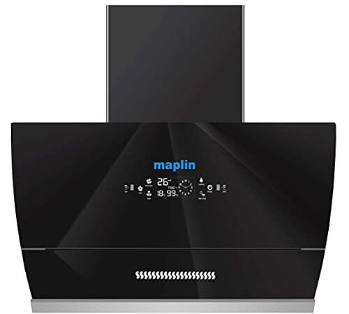 Maplin Kitchen Chimney (Model Glass 90) with Auto Glass Opening in 90 cm (Black) with Features Auto Clean, LPG Sensor, Wave Sensor Auto Glass Opening GO90 in 90 cm (Black)