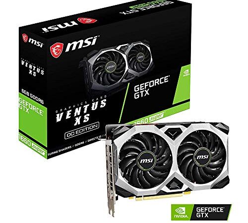 MSI Gaming GeForce GTX 1660 gddr6 pci_e_x16 Super 192-bit HDMI/DP 6GB GDRR6 HDCP Support DirectX 12 Dual Fan VR Ready OC Graphics Card (GTX 1660 Super Ventus XS OC)