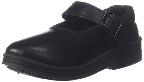 BATA Girls Flat School Uniform Shoe, Black, 13 Kids UK