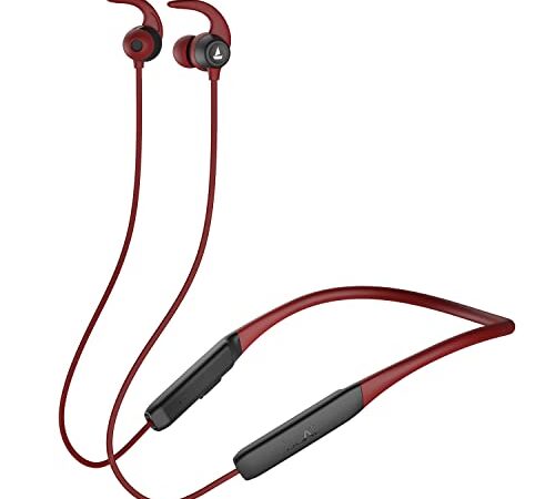 boAt Rockerz 255 Neo Bluetooth Wireless in Ear Earphones with Mic with Enx- Tech, Smart Magnetic Buds, ASAP- Charge, Upto 25 Hours Playback, 12MM Drivers, Beast Mode, Dual Pairing (Maroon Madness)