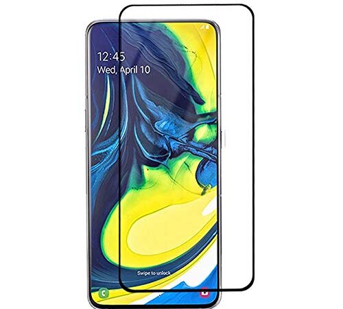 Casbsy Premium Edge to Edge Tempered Glass for Samsung A80 with Easy Installation Kit (Black)