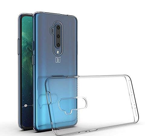 Casodon Rubber Soft Silicon Back Cover for OnePlus 7T Pro (Transparent)