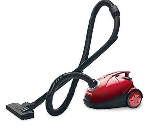 Eureka Forbes Quick Clean DX Vacuum Cleaner with 1200 Watts Powerful Suction Control, 3 Free Reusable dust Bag worth Rs 500, comes with multiple accessories, dust bag full indicator (Red), standerd