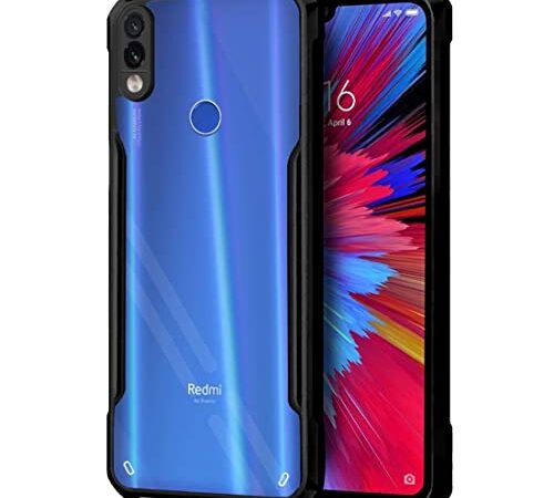 Fashionury Crystal Clear Mi Redmi Note 7 / 7S / Note 7 Pro Back Cover Case | 360 Degree Protection | Shock Proof Design | Transparent Back Cover Case for Redmi Note 7 / 7S / Note 7 Pro (Black Bumper)