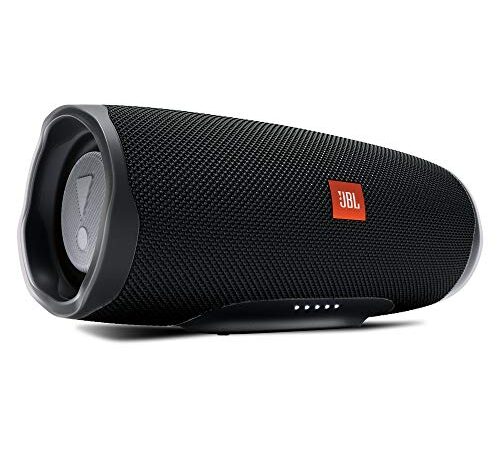 JBL Charge 4, Wireless Portable Bluetooth Speaker, JBL Signature Sound with Powerful Bass Radiator, 7500mAh Built-in Powerbank, JBL Connect+, IPX7 Waterproof, AUX & Type C (Without Mic, Black)