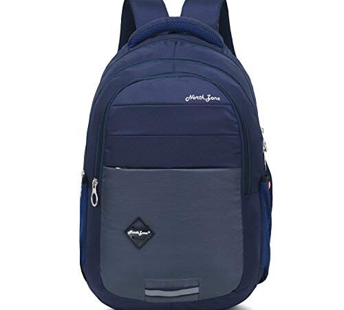 Northzone Lightweight school bags Backpacks for Boys Girls Stylish men and women Casual Travel Laptop Bag College office (Navy Blue) 40L