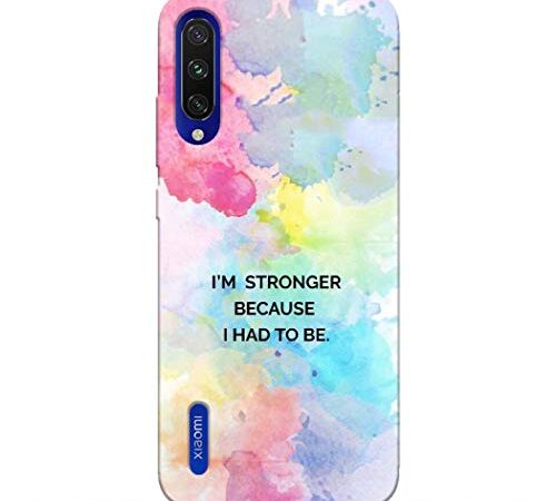 Pikkme Motivational Quotes - I Am Stronger - Multicolor Abstract Background Designer Printed Hard Back Cover And Cover For Xiaomi Redmi Mi A3