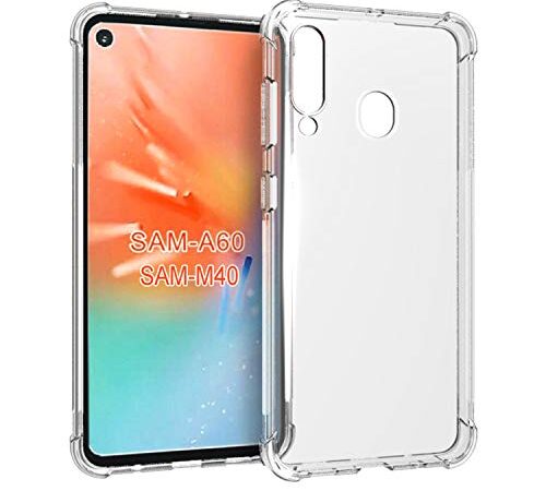 Prime Retail Dual Layer Bump Side Air Cushion Transparent Ultra Clear Finish Back Cover for Samsung Galaxy M40 - Transparent