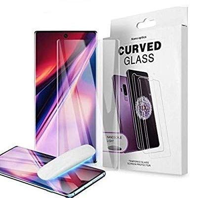 Prime Retail Samsung Note 10 Plus 5D Tempered Glass Full Curved Edge Tempered Glass Shield [Liquid Dispersion Tech] with UV Light for Samsung Samsung Note 10 Plus (2018) - 1 Pack