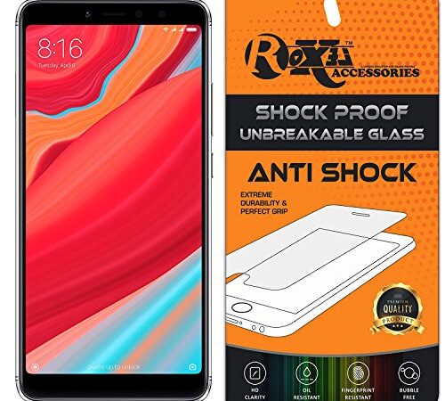 Redmi Y2 Roxel® {Pack OF 2} Unbreakable Anti Shock Series Tempered Glass Screen Protector for Redmi Y2 (Dark Grey, 32GB)