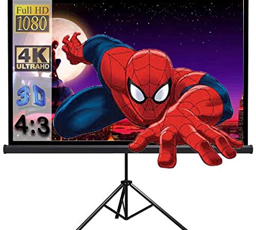 Royality Tripod Stand Projector Screen (6 Ft. (Width) x 4 Ft. (Height) - 84" Inch) Diagonal in 4:03 Ratio Aspect, Ultra HD, 4K Technology, Active 3D