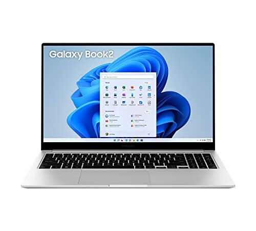 Samsung Galaxy Book2 Intel 12th Gen core i5 39.6cm (15.6") FHD LED Thin & Light Laptop (8 GB/512 GB SSD/Windows 11/MS Office/Backlit Keyboard/Finger Print Reader/Silver/1.55Kg), NP750XED-KC1IN