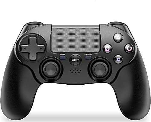 VOYEE Upgraded Controller Compatible with PS4, Wireless Gamepad with Precise Joystick/Rumble & Motion Control/Headphone Jack Compatible with Playstation 4 (Black)