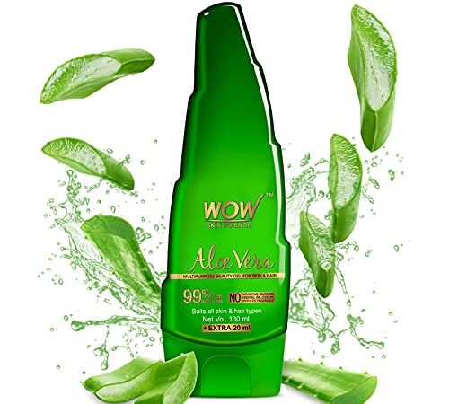 WOW Skin Science Aloe Vera Multipurpose Beauty Gel for Skin and Hair, 130ml + 20ml