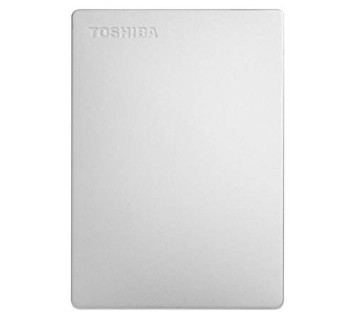 Toshiba Canvio Slim 2TB Portable External HDD - USB 3.0 for PC Laptop Windows and Mac, 3 Years Warranty, External Hard Drive - Silver