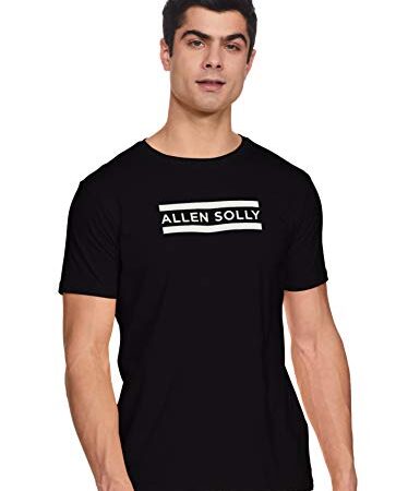 Allen Solly Men Solid Regular fit T-Shirt(ASKCQRGFK60611_Black_L)