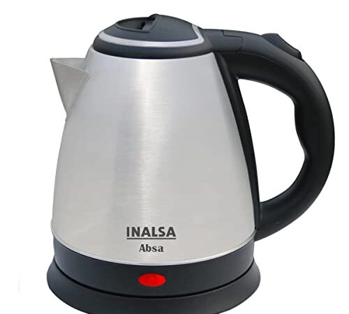 INALSA Electric Kettle 1.5 Litre with Stainless Steel Body - Absa|Auto Shut Off & Boil Dry Protection Safety Features| Cordless Base & Cord Winder|Hot Water Kettle |Water Heater Jug