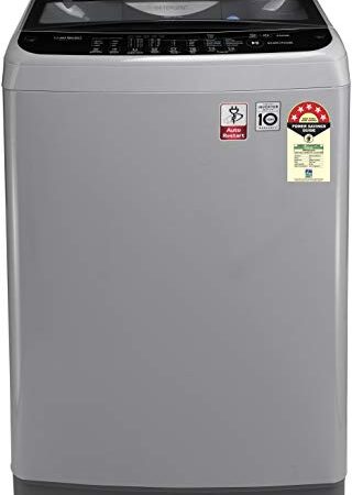 LG 9.0 Kg 5 Star Smart Inverter Fully-Automatic Top Loading Washing Machine (T90SJSF1Z, Middle Free Silver, Jet Spray+)