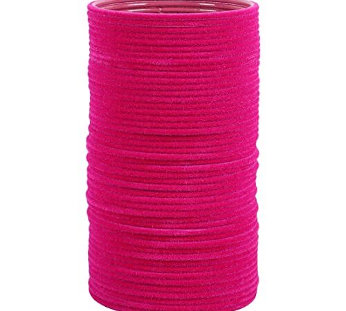 MUCH-MORE Gorgeous Multi Color Plain Metal Velvet Bangle Set for Women & Girls Jewellery Latest Ethnic 4 Dozen (Set of 48) (HOT PINK, 2.4)