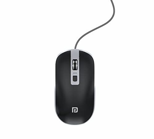 Portronics Toad 21 Wired Optical Mouse for Laptop/PC with Adjustable DPI, 1.5 M Length(Black)