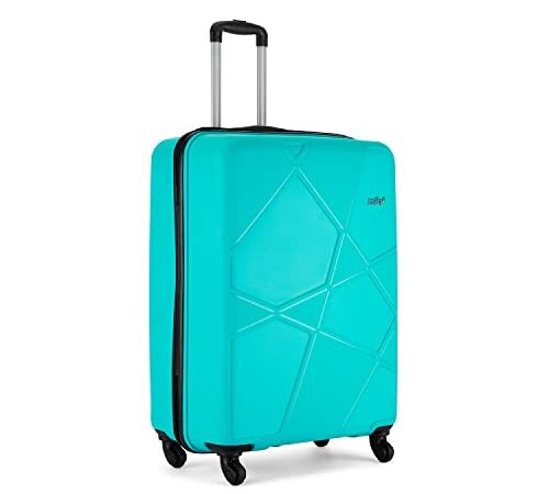 Safari Pentagon Polypropylene 55 cms Cyan Hardsided Cabin Luggage, 4 Wheel Trolley Bag, Travel Suitcase for Men and Women