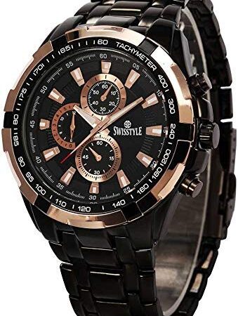 SWISSTYLE Analog Black Dial Men's Watch-SS-GR06612-BLK-CH