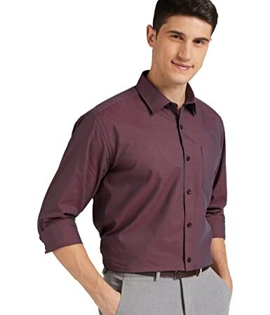 Amazon Brand - Symbol Men's Regular Formal Shirt (AW17MFS31_Maroon 40)