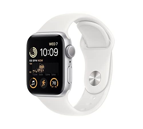 Apple Watch SE (2nd Gen) GPS 40mm Silver Aluminium Case with White Sport Band - Regular