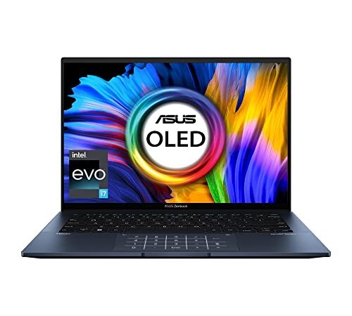 ASUS Zenbook 14 OLED (2022), 14" (35.56 cms) 2.8K OLED 16:10 90Hz, Intel Core Evo i7-1260P 12th Gen, Thin and Light Laptop (16GB/512GB SSD/Windows 11/Office 2021/Blue/1.39 kg), UX3402ZA-KM731WS