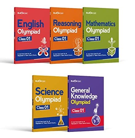 Bloom CAP Olympiad Science, Mathematics, Reasoning, English, General Knowledge Class 1 (Set of 5 books)