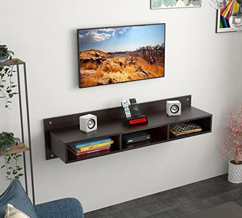 BLUEWUD Reynold Engineered Wood Tv Entertainment Wall Unit Wenge, Large, for Upto 50"