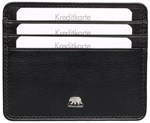 BROWN BEAR Premium RFID Card Holder Wallet for Men, Pure Nappa Leather ID/Visiting/Debit/Credit Card Holder for Men