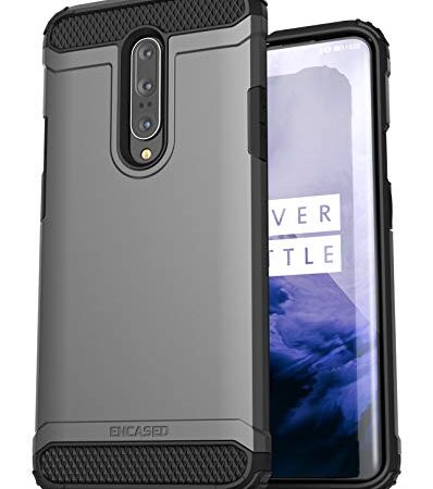 Encased Heavy Duty OnePlus 7 Pro Case (2019 Scorpio Series) Military Grade Rugged Phone Protection Cover (One Plus 7 Pro) Gunmetal Grey