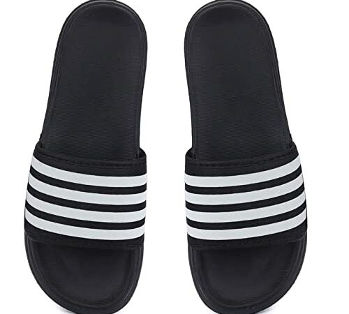 FOOTOX BE YOUR LABEL Men's Flipflop & Slipper FMF-14 ALL BLACK-WHITE-12