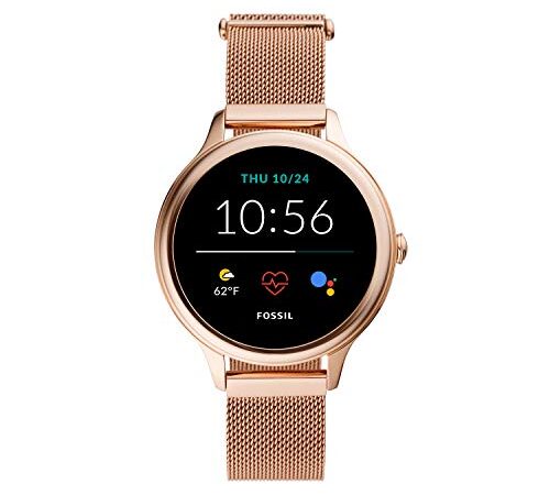 Fossil Gen 5E Smartwatch with AMOLED Screen, Wear OS by Google, Built-in speaker for phone calls, Google Assistant, SpO2, GPS, NFC, Wellness Features and Smartphone Notifications, FTW6068