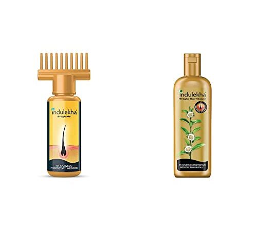 Indulekha Bhringa Hair Oil, 100ml And Indulekha Bringha Hair Anti-Hair Fall Shampoo, 100ml