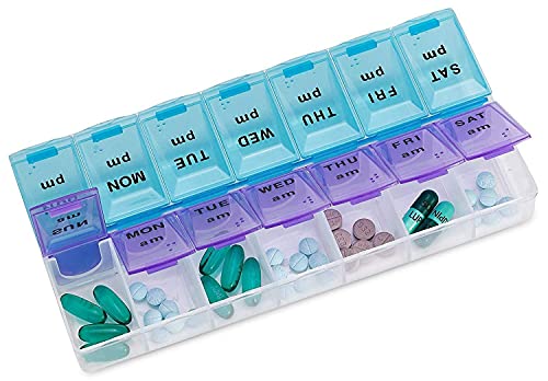 INKULTURE Pill Medicine Organizer Reminder Storage Box 14 Days or 2 Weeks, Pack of 1